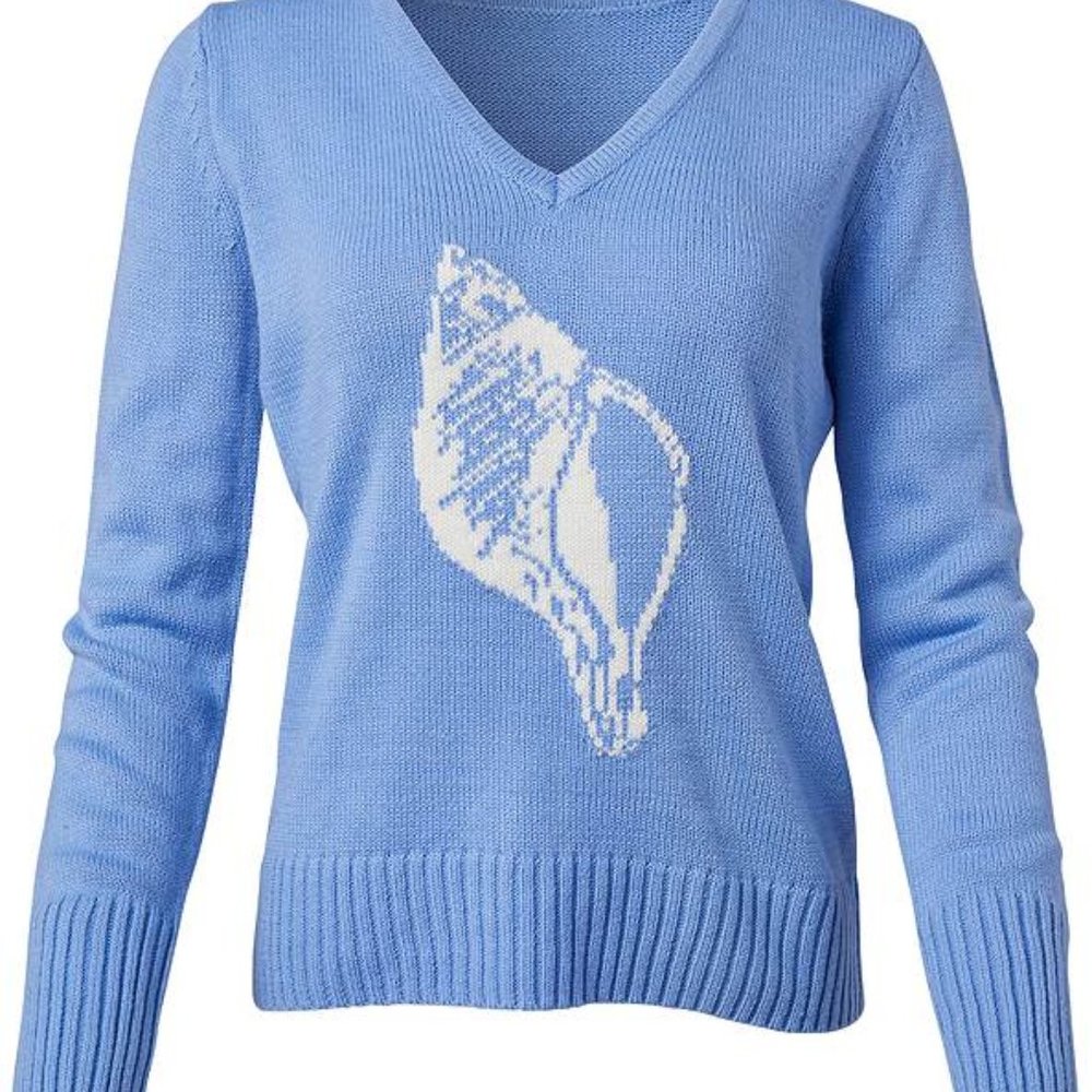 Conch Shell V-neck Sweater